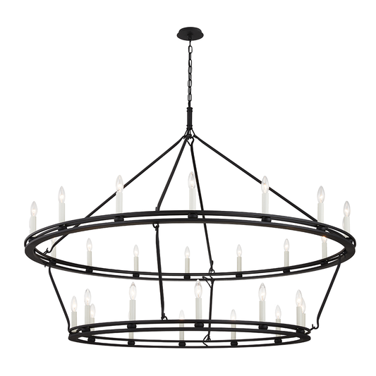 Sutton Chandelier - 28-Light - Textured Black - Troy Lighting F6235-TBK