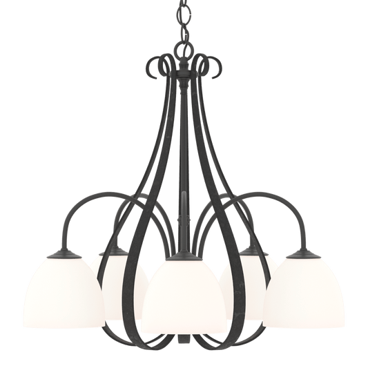 Sweeping Taper 5-Arm Chandelier - Black by Hubbardton Forge