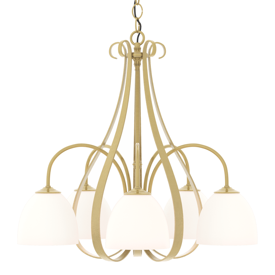Sweeping Taper 5-Arm Chandelier - Modern Brass by Hubbardton Forge