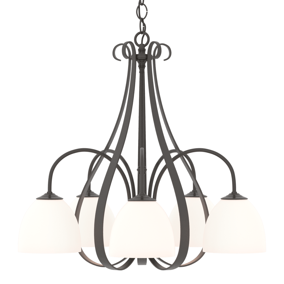 Sweeping Taper 5-Arm Chandelier - Oil Rubbed Bronze by Hubbardton Forge
