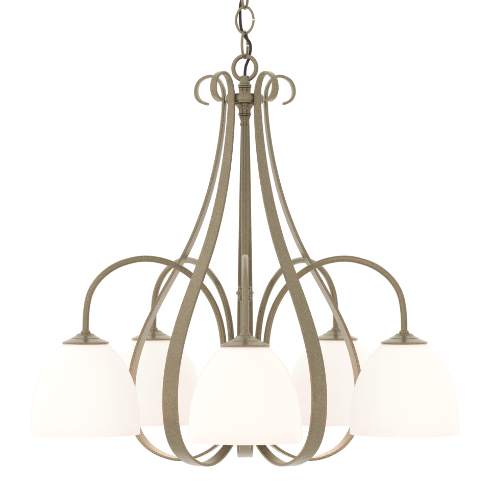 Sweeping Taper 5-Arm Chandelier - Soft Gold by Hubbardton Forge