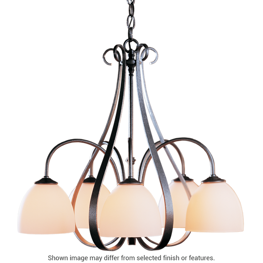 Sweeping Taper 5-Arm Chandelier - White by Hubbardton Forge
