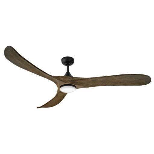 Swell Illuminated 72" LED Smart Fan - Matte Black - Driftwood Blades  - Hinkley Lighting 903872FDB-LDD