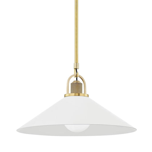 Syosset Large Pendant - Aged Brass/White by Hudson Valley Lighting