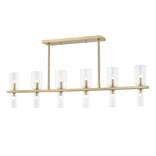 Tabitha Linear Pendant - 12-Light - Aged Brass - Mitzi H384912-AGB