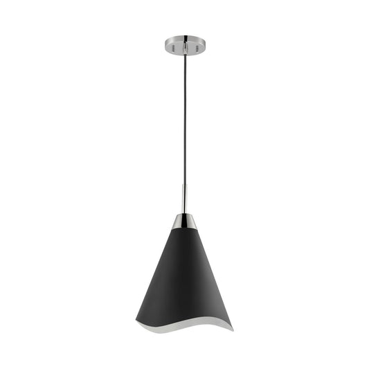 Tango - 1 Light - Large Pendant - Matte Black with Polished Nickel - Satco 60-7478