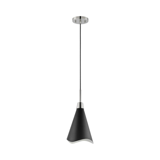 Tango - 1 Light - Small Pendant - Matte Black with Polished Nickel - Satco 60-7472