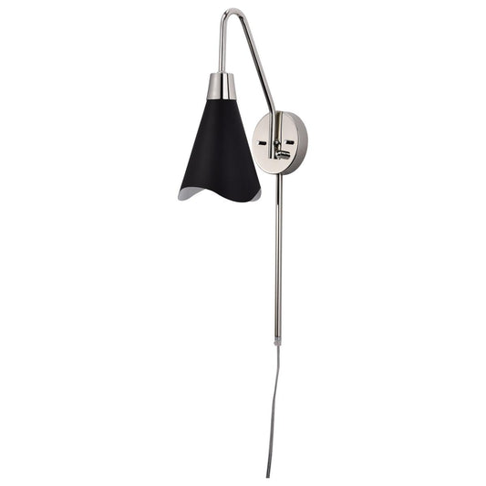 Tango - 1 Light - Wall Sconce - Matte Black with Polished Nickel - Satco 60-7469