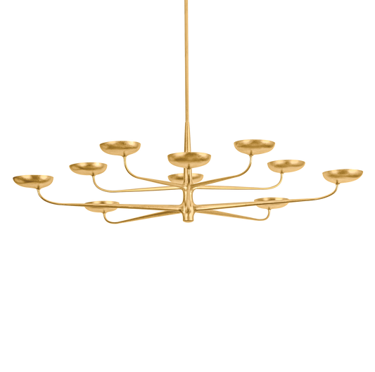 Taormina Chandelier - 10-Light - Vintage Gold Leaf by Hudson Valley Lighting
