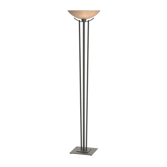 Taper Torchiere - Natural Iron - Sand Glass by Hubbardton Forge