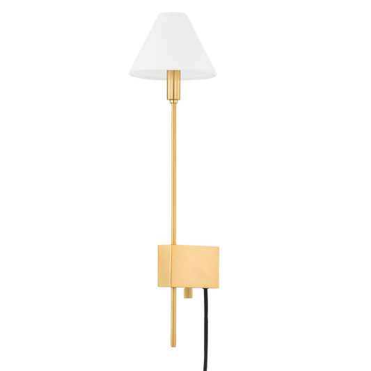 Teaneck Plug-In Sconce - Aged Brass by Hudson Valley Lighting