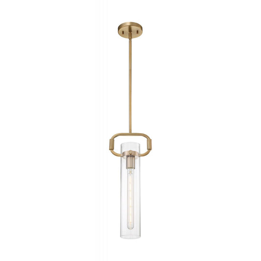 Teresa - 1 Light Pendant with Clear Glass - Burnished Brass Finish - Satco 60-7143