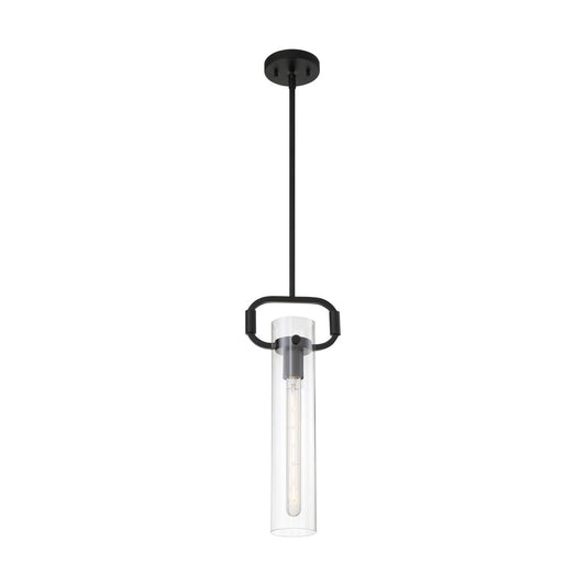 Teresa - 1 Light Pendant with Clear Glass - Matte Black Finish - Satco 60-7153