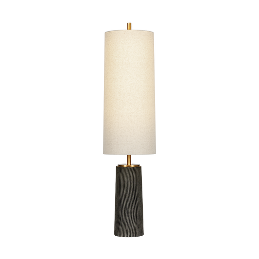 Thane Floor Lamp - 3-Light - Patina Brass/Ceramic Meditation Grey - Troy Lighting PFL1156-PBR/CDG