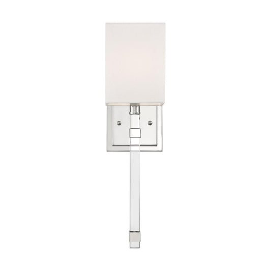 Thompson - 1 Light Wall Sconce - with White Linen Shade - Polished Nickel Finish - Satco 60-6682
