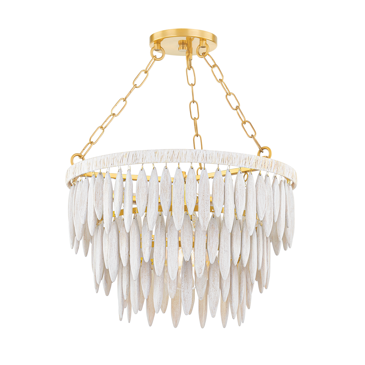 Tiffany Pendant - 1-Light - Aged Brass/Textured Cream - Mitzi H805701-AGB