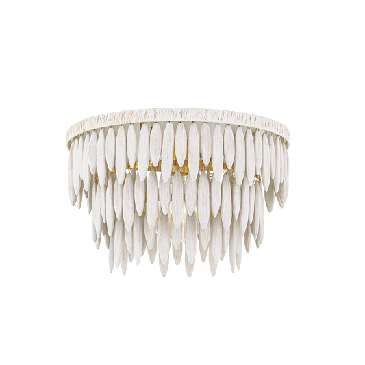 Tiffany Semi Flush - 1-Light - Aged Brass/Textured Cream - Mitzi H805501-AGB/TCR