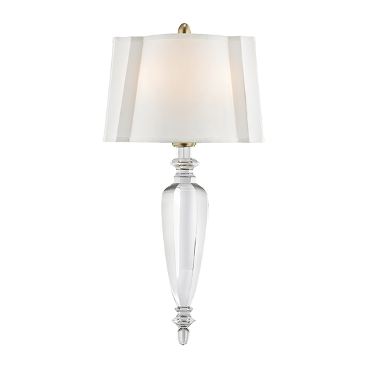 Tipton Wall Sconce - Faux Silk Shade - Aged Brass by Hudson Valley Lighting