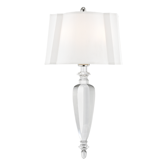 Tipton Wall Sconce - Faux Silk Shade - Polished Nickel by Hudson Valley Lighting