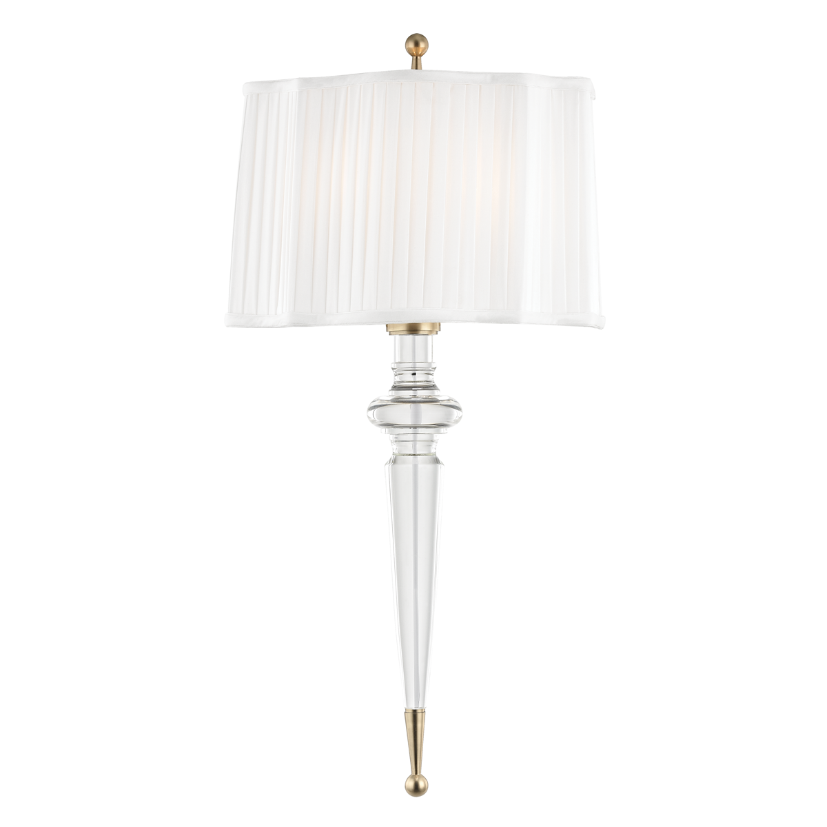 Tipton Wall Sconce - Pleated Silk Shade - Aged Brass by Hudson Valley Lighting