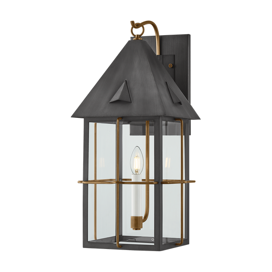 Toby Wall Sconce - 1-Light - Patina Brass/ Graphite - Troy Lighting B6623-PBR/GRA
