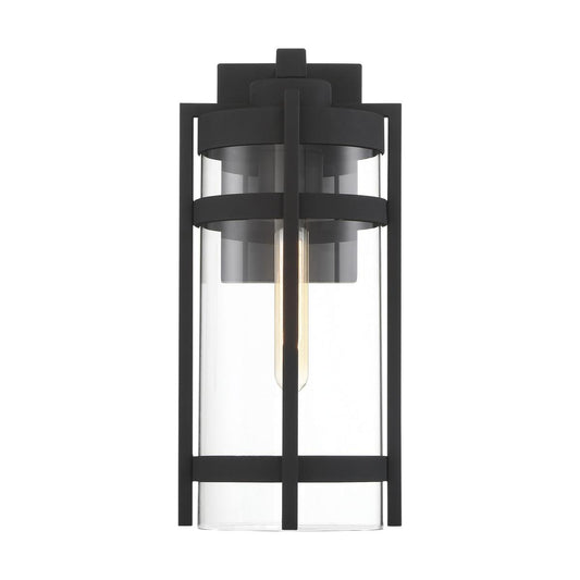 Tofino - 1 Light Large Wall Lantern - Clear Glass - Textured Black Finish - Satco 60-6573