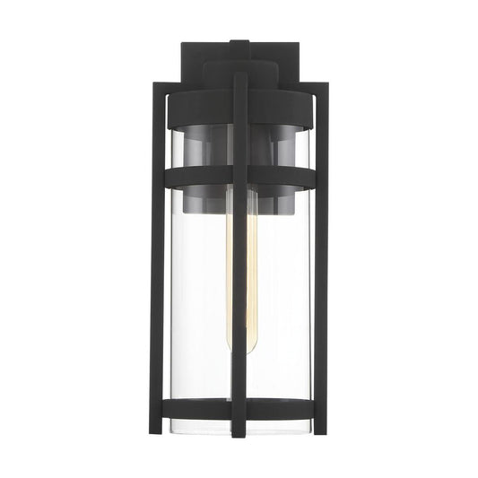 Tofino - 1 Light Medium Wall Lantern - Clear Glass - Textured Black Finish - Satco 60-6572