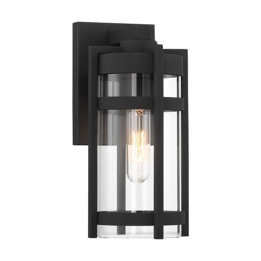 Tofino - 1 Light Small Wall Lantern - Clear Glass - Textured Black Finish - Satco 60-6571
