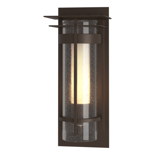 Torch Small Outdoor Sconce with Top Plate - Coastal Bronze by Hubbardton Forge