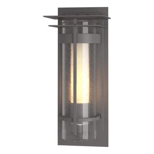 Torch Small Outdoor Sconce with Top Plate - Coastal Burnished Steel by Hubbardton Forge