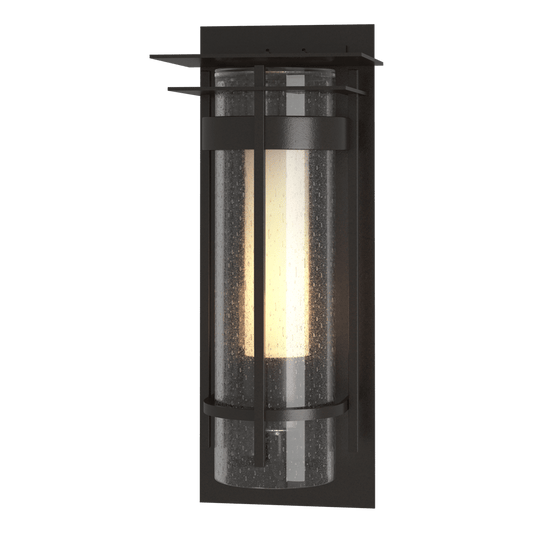 Torch Small Outdoor Sconce with Top Plate - Oil Rubbed Bronze by Hubbardton Forge