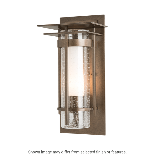Torch Small Outdoor Sconce with Top Plate - White by Hubbardton Forge