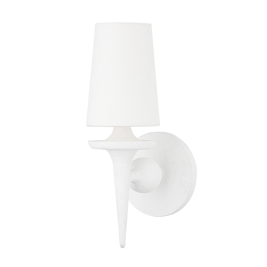 Torch Wall Sconce - 1-Light - White Plaster by Hudson Valley Lighting