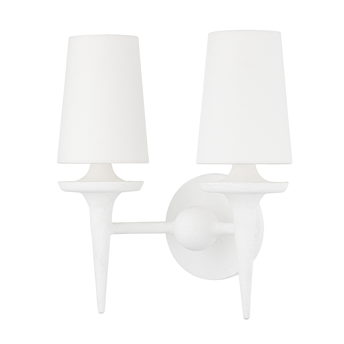 Torch Wall Sconce - 2-Light - White Plaster by Hudson Valley Lighting