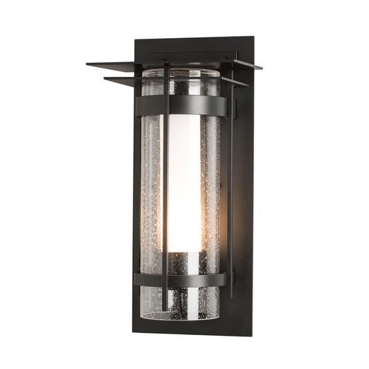 Torch with Top Plate Outdoor Sconce - Coastal Black by Hubbardton Forge