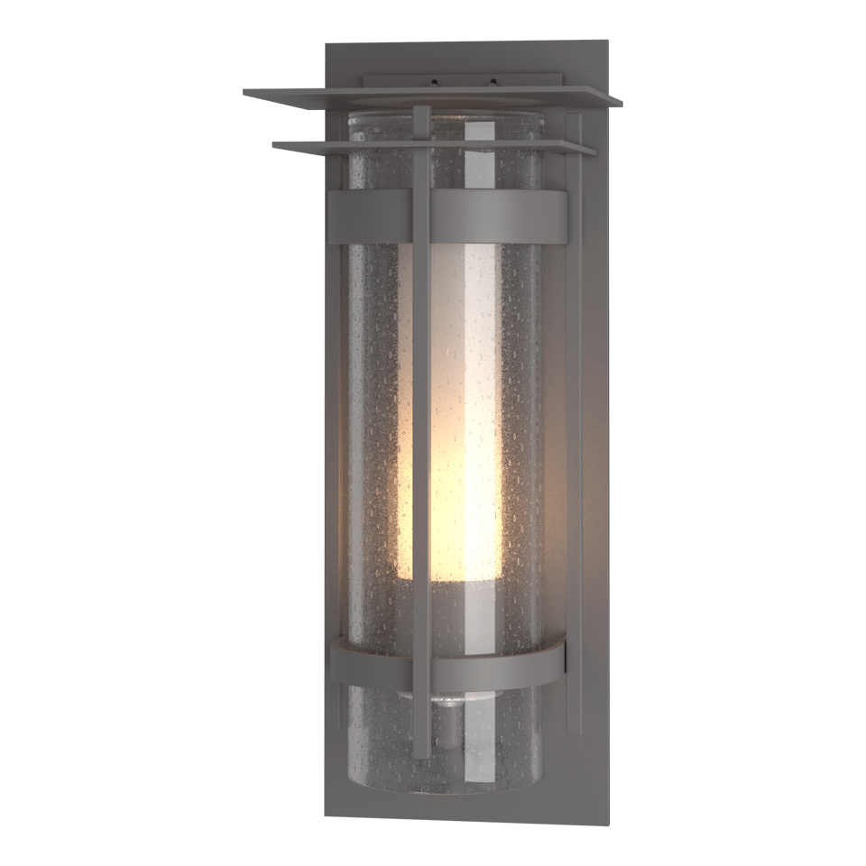 Torch XL Outdoor Sconce with Top Plate - Coastal Burnished Steel by Hubbardton Forge