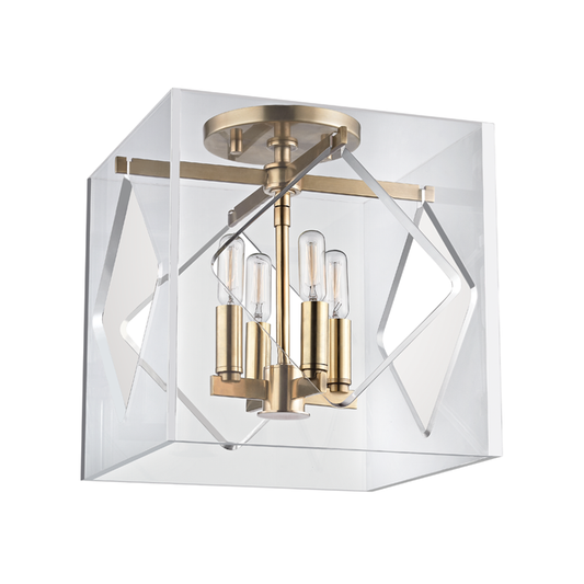 Travis Semi Flush - Aged Brass by Hudson Valley Lighting