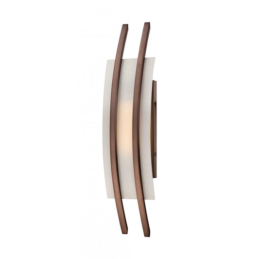 Trax - LED Wall Sconce with Frosted Glass - Hazel Bronze Finish - Satco 62-122