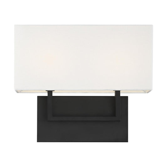 Tribeca - 2 Light Vanity -with White Linen Shade Aged Bronze Finish - Satco 60-6719