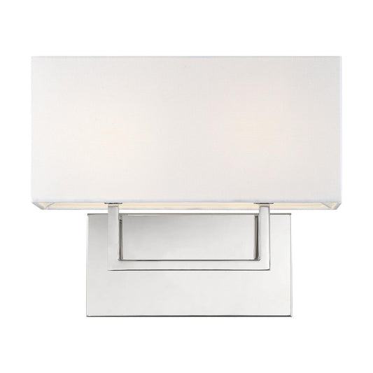 Tribeca - 2 Light Vanity - with White Linen Shade - Polished Nickel Finish - Satco 60-6718