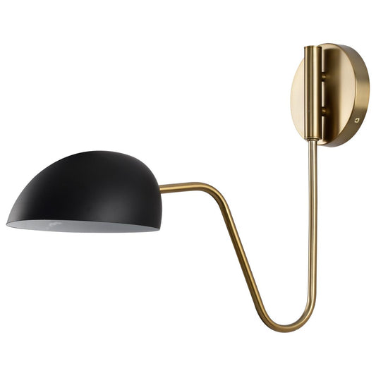Trilby - 1 Light - Wall Sconce - Matte Black with Burnished Brass - Satco 60-7391