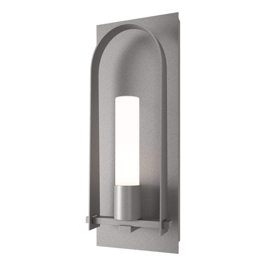 Triomphe Medium Outdoor Sconce - Coastal Burnished Steel - Opal Glass by Hubbardton Forge