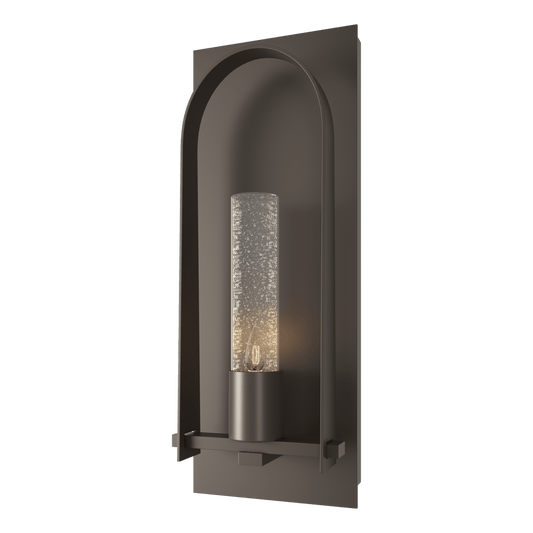 Triomphe Medium Outdoor Sconce - Coastal Dark Smoke - Clear Seeded Glass by Hubbardton Forge