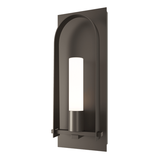 Triomphe Medium Outdoor Sconce - Coastal Dark Smoke - Opal Glass by Hubbardton Forge
