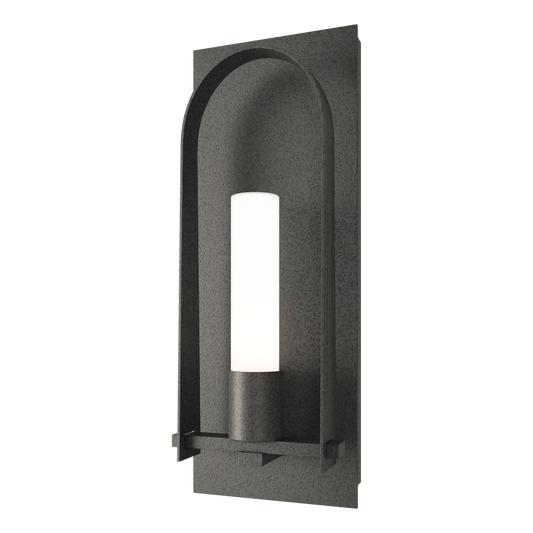 Triomphe Medium Outdoor Sconce - Natural Iron - Opal Glass by Hubbardton Forge