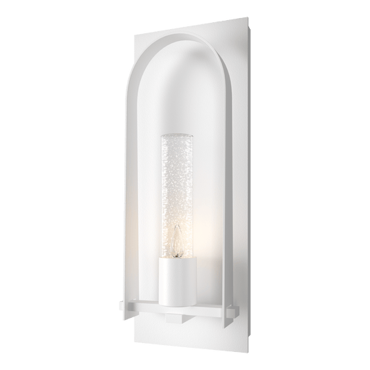 Triomphe Medium Outdoor Sconce - White - Clear Seeded Glass by Hubbardton Forge