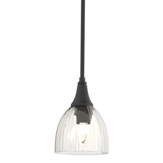 Trumpet Mini Pendant - Black - Water Glass by Hubbardton Forge