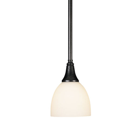 Trumpet Mini Pendant - Natural Iron - Opal Glass by Hubbardton Forge