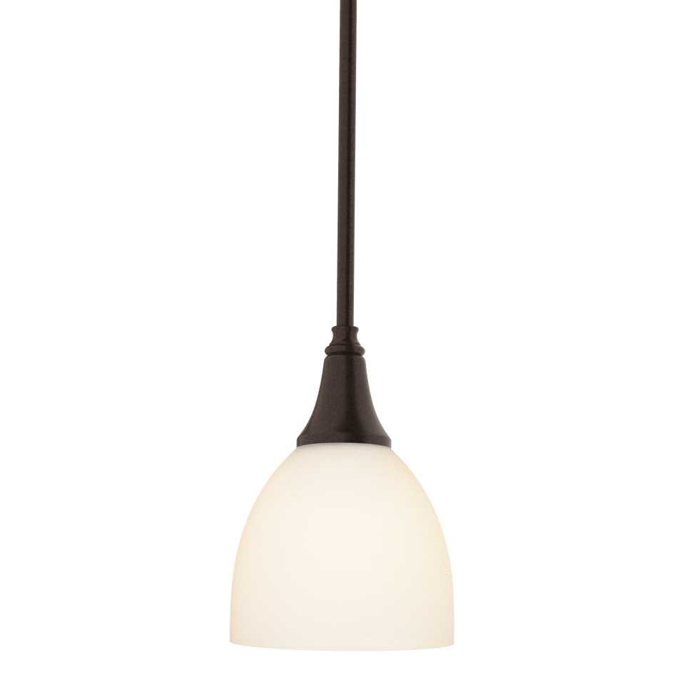 Trumpet Mini Pendant - Oil Rubbed Bronze - Opal Glass by Hubbardton Forge