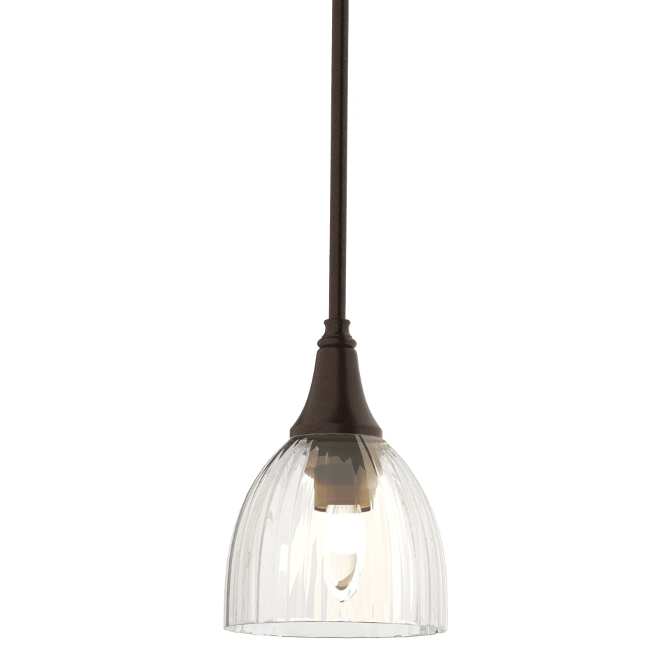 Trumpet Mini Pendant - Oil Rubbed Bronze - Water Glass by Hubbardton Forge